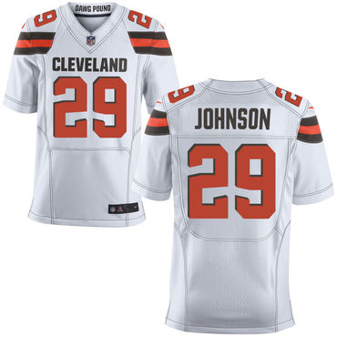 Nike Browns 29 Duke Johnson White Elite Jersey