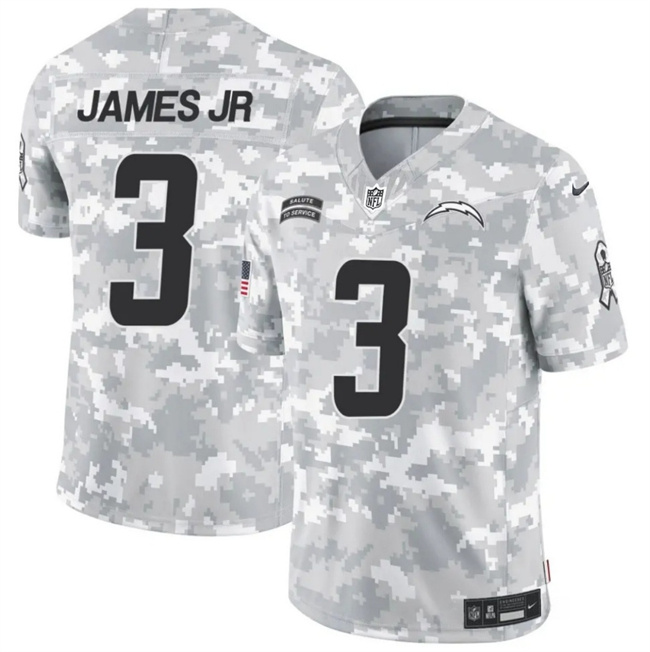 Men's Los Angeles Chargers #3 Derwin James Jr. 2024 F.U.S.E Arctic Camo Salute To Service Limited Stitched Football Jersey