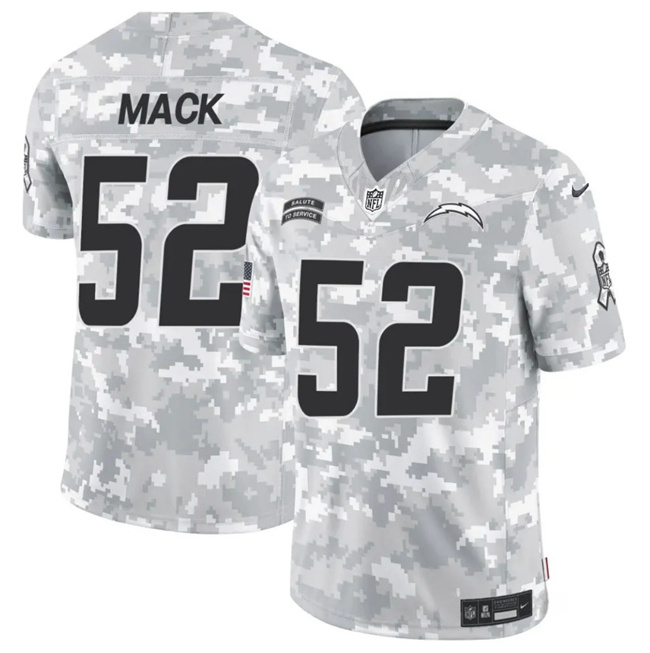 Men's Los Angeles Chargers #52 Khalil Mack2024 F.U.S.E Arctic Camo Salute To Service Limited Stitched Football Jersey