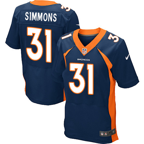 Nike Broncos #31 Justin Simmons Navy Blue Alternate Men's Stitched NFL New Elite Jersey