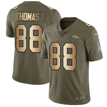 Nike Broncos #88 Demaryius Thomas Olive Gold Men's Stitched NFL Limited 2017 Salute To Service Jersey