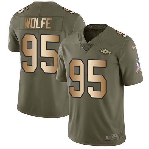 Nike Broncos #95 Derek Wolfe Olive Gold Men's Stitched NFL Limited 2017 Salute To Service Jersey