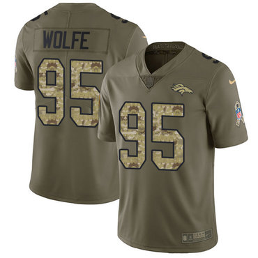 Nike Broncos #95 Derek Wolfe Olive Camo Men's Stitched NFL Limited 2017 Salute To Service Jersey