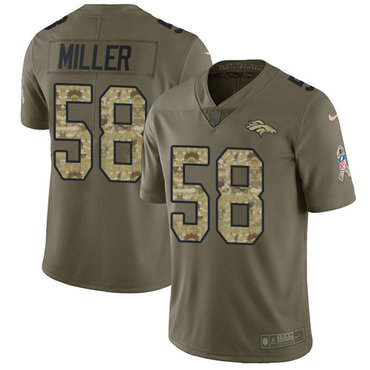 Nike Broncos #58 Von Miller Olive Camo Men's Stitched NFL Limited 2017 Salute To Service Jersey