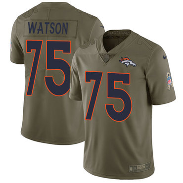 Nike Broncos 75 Menelik Watson Olive Salute To Service Limited Jersey