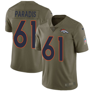 Nike Broncos 61 Matt Paradis Olive Salute To Service Limited Jersey