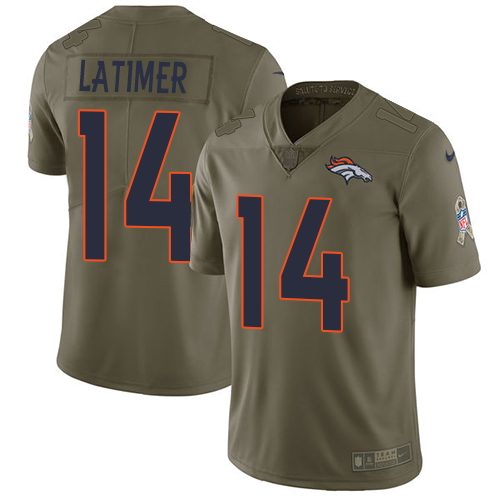 Nike Broncos 14 Cody Latimer Olive Salute To Service Limited Jersey