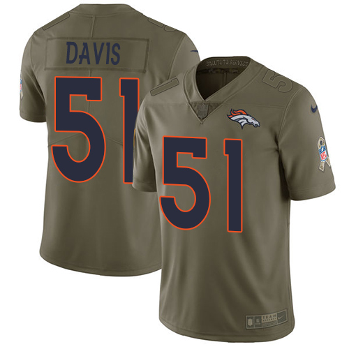 Nike Broncos 51 Todd Davis Olive Salute To Service Limited Jersey