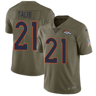 Nike Broncos 21 Aqib Talib Olive Salute To Service Limited Jersey