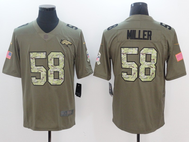 Nike Broncos 58 Von Miller Olive Camo Salute To Service Limited Jersey