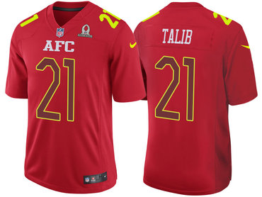 2017 Pro Bowl AFC Denver Broncos 21 Aqib Talib Red Game Jersey