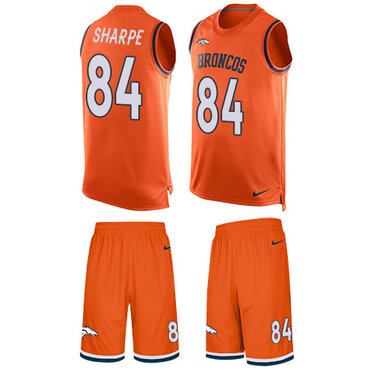 Nike Broncos #84 Shannon Sharpe Orange Team Color Men's Stitched NFL Limited Tank Top Suit Jersey