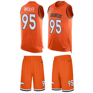 Nike Broncos #95 Derek Wolfe Orange Team Color Men's Stitched NFL Limited Tank Top Suit Jersey