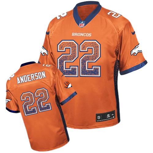 Nike Broncos #22 C.J. Anderson Orange Team Color Men's Stitched NFL Elite Drift Fashion Jersey