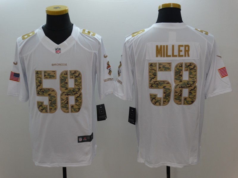 Nike Denver Broncos #58 Von Miller White Men's Stitched NFL Limited Salute to Service Jersey