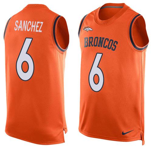 Nike Broncos #6 Mark Sanchez Orange Team Color Men's Stitched NFL Limited Tank Top Jersey