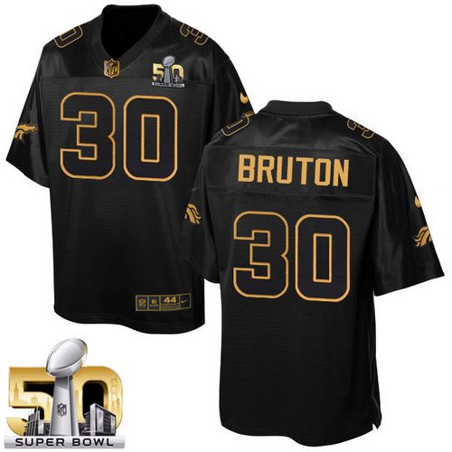 Nike Broncos #30 BRUTON White Men's Stitched NFL Limited Platinum Jersey