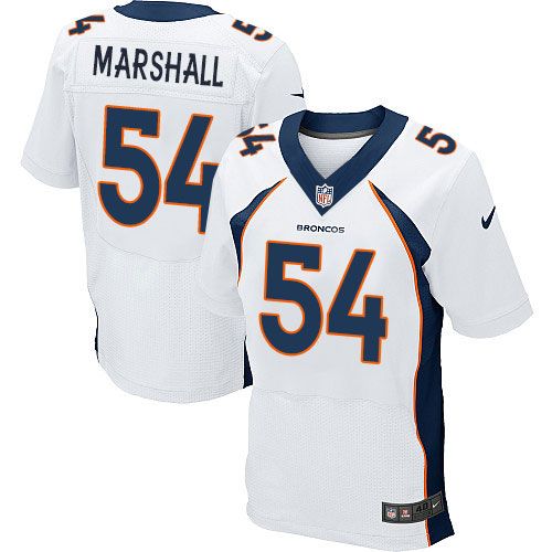 Nike Broncos #54 Brandon Marshall White Men's Stitched NFL New Elite Jersey