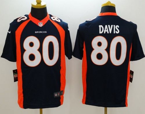 Nike Broncos #80 Vernon Davis Navy Blue Alternate Men's Stitched NFL New Limited Jersey