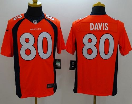 Nike Broncos #80 Vernon Davis Orange Team Color Men's Stitched NFL New Limited Jersey