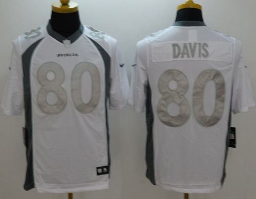 Nike Broncos #80 Vernon Davis White Men's Stitched NFL Limited Platinum Jersey