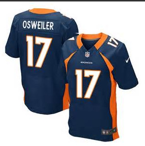 Nike Denver Broncos #17 Brock Osweiler Navy Blue Alternate Men's Stitched NFL New Elite Jersey