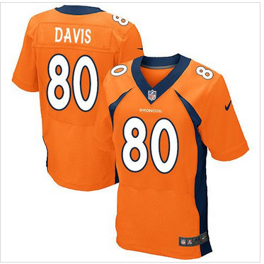 Nike Denver Broncos #80 Vernon Davis Orange Team Color Men's Stitched NFL New Elite Jersey