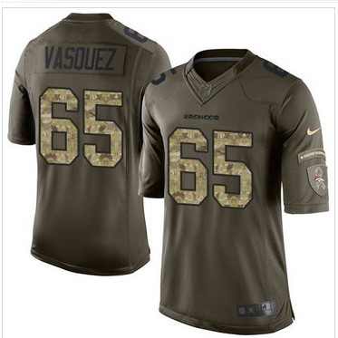 Nike Denver Broncos #65 Louis Vasquez Green Men's Stitched NFL Limited Salute To Service Jersey