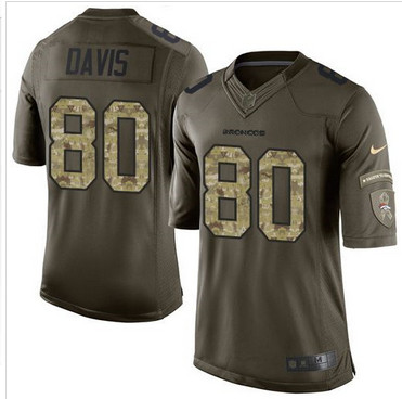 Nike Denver Broncos #80 Vernon Davis Green Men's Stitched NFL Limited Salute To Service Jersey