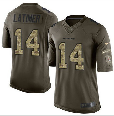 Nike Denver Broncos #14 Cody Latimer Green Men's Stitched NFL Limited Salute To Service Jersey