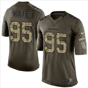 Nike Denver Broncos #95 Derek Wolfe Green Men's Stitched NFL Limited Salute To Service Jersey