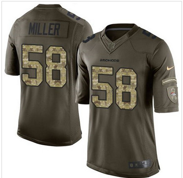 Nike Denver Broncos #58 Von Miller Green Men's Stitched NFL Limited Salute To Service Jersey