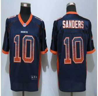 NEW New Denver Broncos #10 Emmanuel Sanders Drift Fashion Blue Elite Jerseys