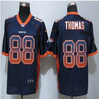 NEW New Denver Broncos #88 Demaryius Thomas Drift Fashion Blue Elite Jersey