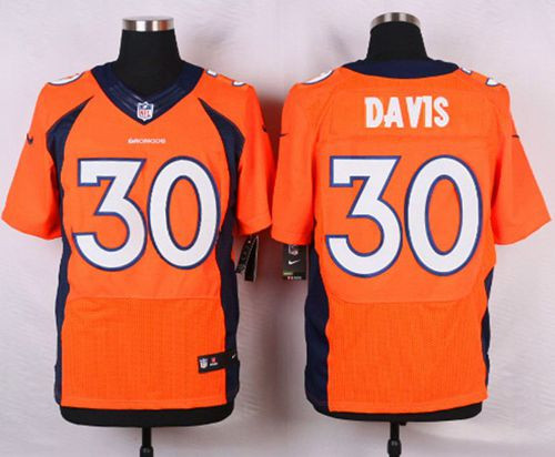 NEW Denver Broncos #30 Terrell Davis Orange Team Color Men's Stitched NFL Elite jersey