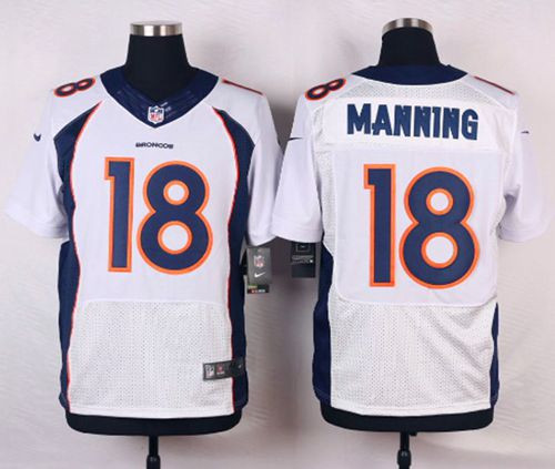 NEW Denver Broncos #18 Peyton Manning White Men's Stitched NFL New Elite Jersey