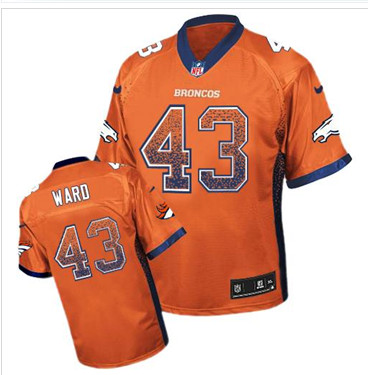 NEW Denver Broncos #43 T.J. Ward Orange Team Color NFL Elite Drift Fashion Jersey