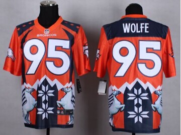 NEW Denver Broncos #95 Derek Wolfe Orange NFL Elite Noble Fashion Jersey