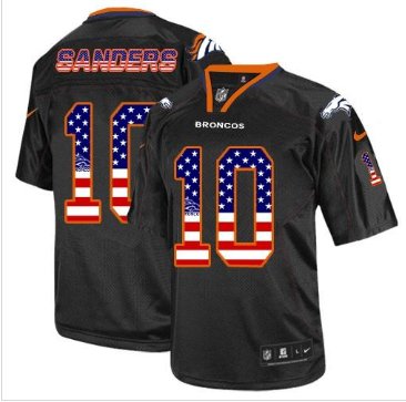 NEW Denver Broncos #10 Emmanuel Sanders Black NFL Elite USA Flag Fashion Jersey