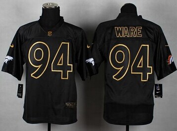 Nike Denver Broncos #94 DeMarcus Ware Black Gold No. Fashion NFL Elite Jerse