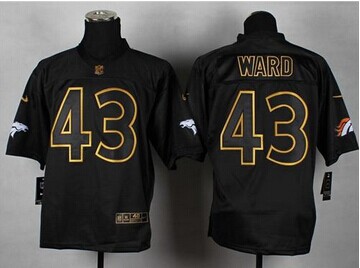 NEW Denver Broncos #43 T.J. Ward Black Gold No. Fashion NFL Elite Jersey