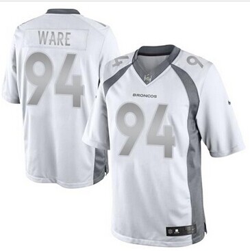 Nike Denver Broncos #94 DeMarcus Ware White NFL Limited Platinum Jersey