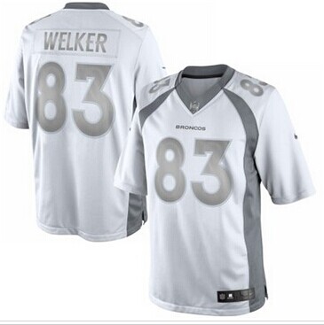 New Denver Broncos #83 Wes Welker White Platinum Jersey