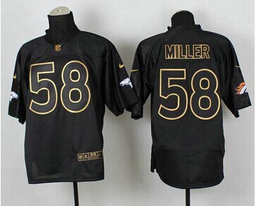 Denver Broncos #58 Von Miller Black Gold No. Fashion NFL Elite Jersey