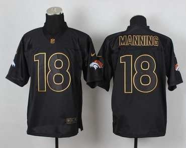 NFL 2014 PRO Gold lettering Broncos #18 Peyton Manning fashion jerseys