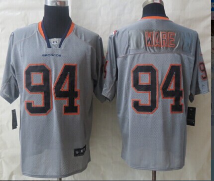 NEW Denver Broncos #94 DeMarcus Ware Lights Out Grey NFL Elite Jersey