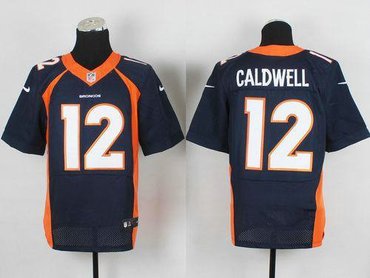 2014 NEW Denver Broncos #12 Andre Caldwell Navy Blue NFL New Elite Jersey