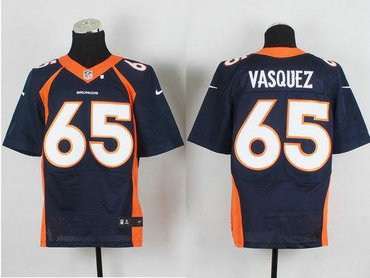 2014 NEW Denver Broncos #65 Louis Vasquez Navy Blue NFL New Elite Jersey