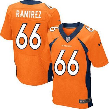 NEW Denver Broncos #66 Manny Ramirez Orange Team Color NFL New Elite Jersey