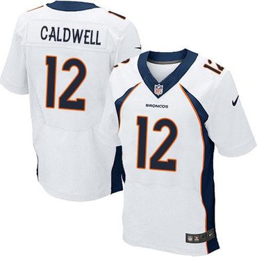 NEW Denver Broncos #12 Andre Caldwell White NFL New Elite Jersey